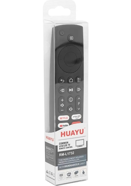 Huayu Kl RM-L1732 Arçelik-Grundig-Beko Netflıx-Youtube-Google Play-Prıme Vıdeo Tuşlu Lcd-Led Tv Kumanda (4434)