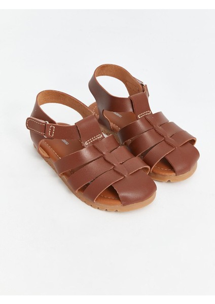 Lcw Steps Kahverengi Deri Görünümlü Erkek Bebek Sandalet