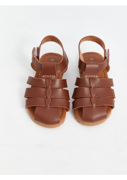 Lcw Steps Kahverengi Deri Görünümlü Erkek Bebek Sandalet modelleri