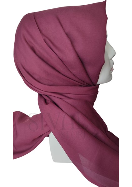 Mürdüm Düz Koton Şal 992