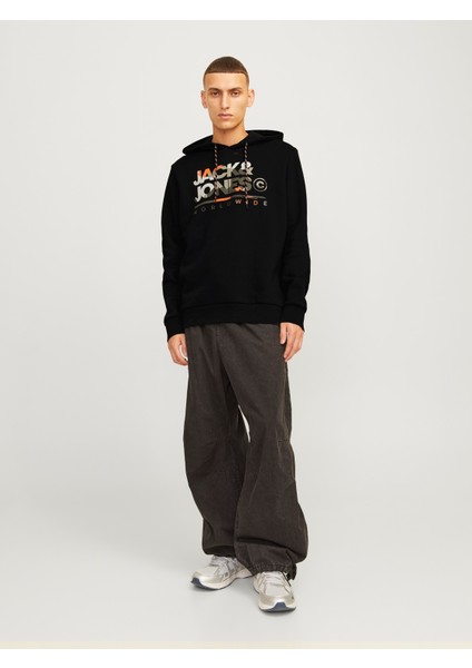 Jack Jones Yazı Baskılı Kapüşonlu Erkek Sweatshirt 12256821 modelleri