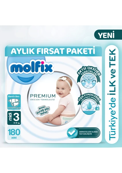 Premium Aylık Fırsat Paketi 3 Beden 180 Adet