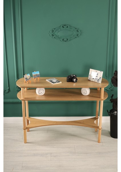 ULİVO Dresuar – MDF Lam & Ahşap Ayaklı 3 Raflı Konsol Hol, Koridor, Makyaj Sehpası, Plaklık, Dekoratif Çiçeklik H:81cm En:118cm Derinlik: 38cm modelleri