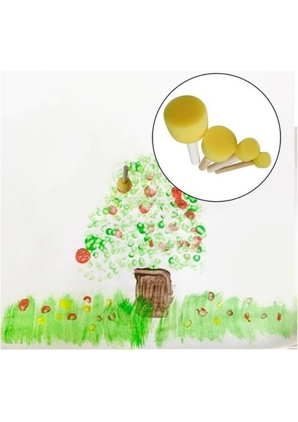 4'lü Ponpon Tampon Sünger Fırça ( 4 Set)