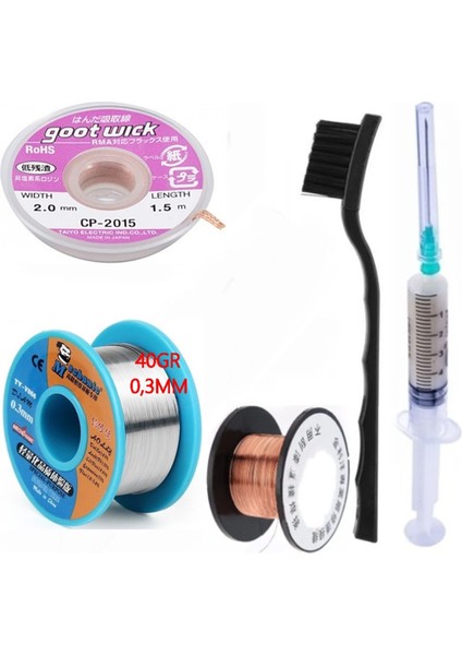 Mechanic /lehim Noclean SN63/PB37 40G 0,3mm Lehim Toplama CP-2015 Emme Teli 2mm 5li Set