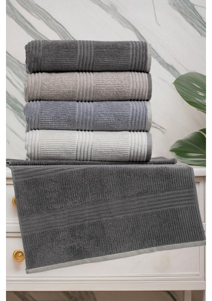 (4.lü Kutulu Set) %100 Coton Yeni Sezon 50X90CM. Lüks El ve Yüz Havlu Seti