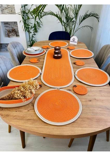 Jüt Hasır Amerikan Servis Supla Runner Sepet ve Bardaklık 14 Lü fırsatları
