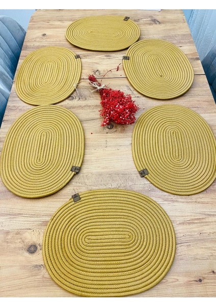 Jüt Hasır Amerikan Servis Oval Supla 6 Lı