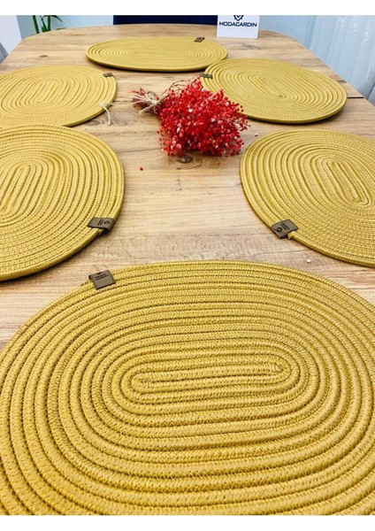 Jüt Hasır Amerikan Servis Oval Supla 6 Lı