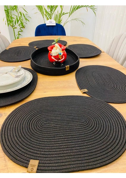 Jüt Hasır Amerikan Servis Oval Supla ve Sepet 7 Li