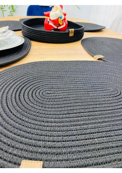 Jüt Hasır Amerikan Servis Oval Supla ve Sepet 7 Li