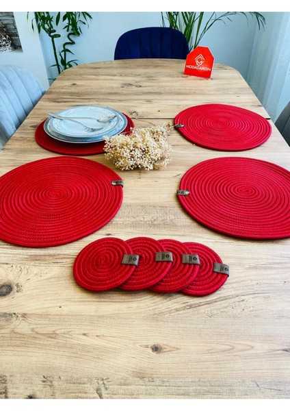 Jüt Hasır Amerikan Servis Supla ve Bardak Altı 8 Parça fiyatları