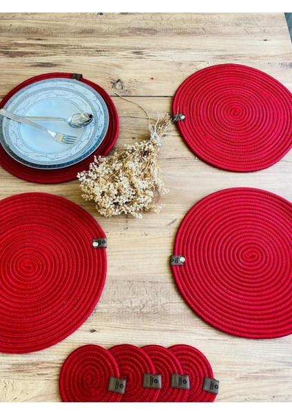 Jüt Hasır Amerikan Servis Supla ve Bardak Altı 8 Parça modelleri