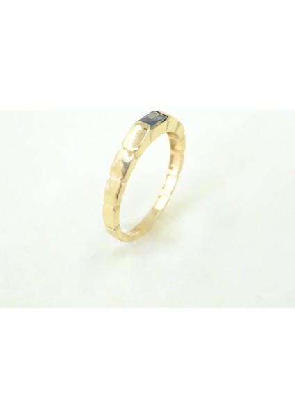 Baget Altın Yüzük - 14 Ayar Altın Baget Mistik Topaz Taşlı Kadın Yüzük - Hediyelik Altın Yüzük fırsatları