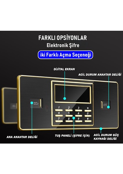 MÜHLEN Schutz Se-60T-LGK BÜYÜK BOY, ELEKTRONİK PARA VE DEĞERLİ EŞYA KASASI