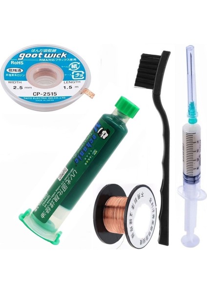 Mechanic/ Uv Jel Yol Kaplama Maskesi ve Yardımcı Beşli Elektronik Kart Tamir Malzemeleri 2,5mm