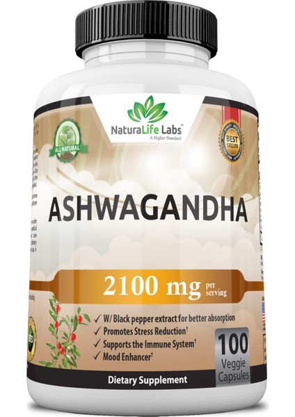 Ashwagan*dha 2100 Mg 100 Kapsül -Usa Menşei