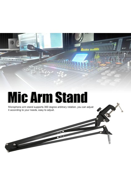 Mikrofon Standı Multi Fonksiyonel Ister Mikrofon Ister Işık Aydınlatma Stant Katlanabilir Açısı Ayarlanabilir Masa Kenarına Kıskaçlı Model Micst1
