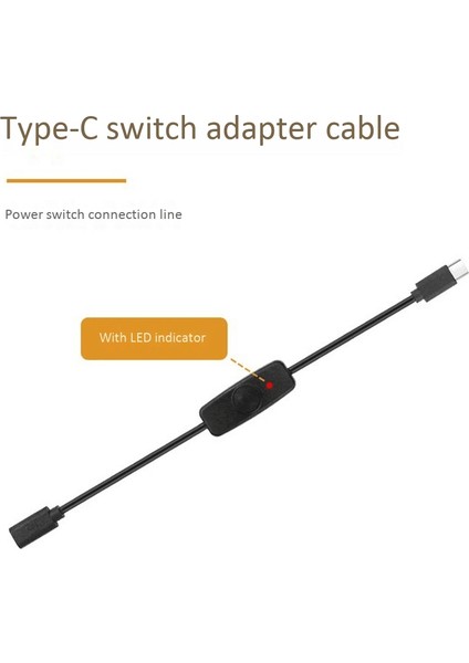 Raspberry Pi 4b Için Gösterge Işığı Erkek - Dişi Usb-C Uzatma Kablosu Anahtarı ile USB Tip C'yi Değiştirin (Yurt Dışından) fırsatları
