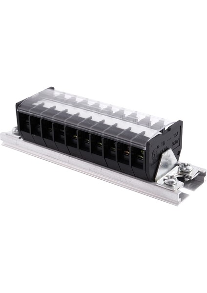 660V 15A Dın Ray Tabanı Çift Sıralı 10 Pozisyon Vidalı Terminal Bariyer Şeridi (Yurt Dışından)