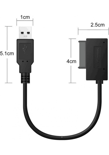 6p + 7p Sata Dizüstü Bilgisayar Ikinci Nesil Optik Sürücü Için Mini Taşınabilir USB 2.0 Yüksek Hızlı Dönüştürücü Kablo Kablosu (Yurt Dışından)