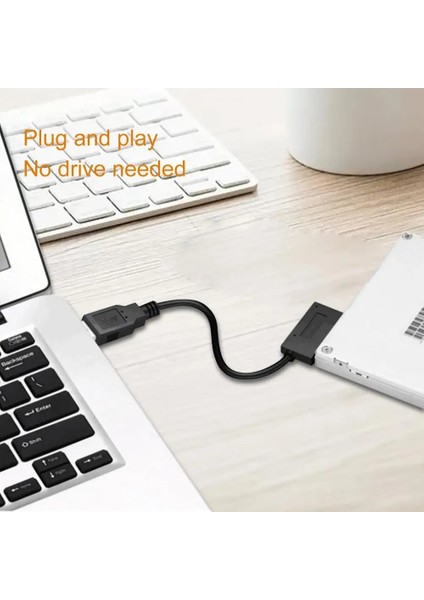 6p + 7p Sata Dizüstü Bilgisayar Ikinci Nesil Optik Sürücü Için Mini Taşınabilir USB 2.0 Yüksek Hızlı Dönüştürücü Kablo Kablosu (Yurt Dışından)