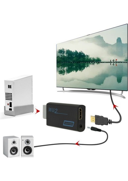 1080 P Wii Dönüştürücü Adaptör Wii2 HDMI Uyumlu Dönüştürücü Full Hd 3.5mm Ses Pc Tv Hdtv Monitör Ekran Ses Çıkışı (Yurt Dışından)
