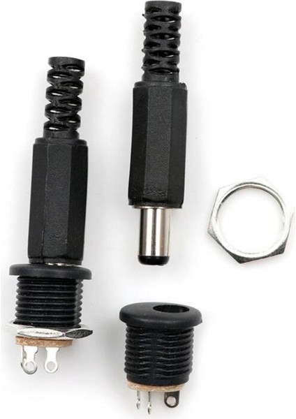 10 Adet 12V 3A Plastik Erkek Fişler + Dişi Soket Panel Montaj Jakı Dc Güç Konektörü Elektrik Malzemeleri Yeni Kablo Adaptörü (Yurt Dışından)