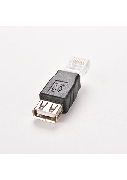 Marsnaska Kristal Kafa RJ45 USB A Dişi Adaptör Konnektörü Dizüstü Ethernet Dönüştürücü Fiş (Yurt Dışından)