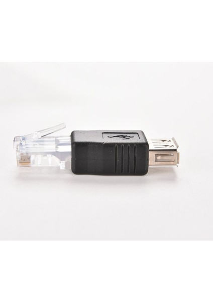 Marsnaska Kristal Kafa RJ45 USB A Dişi Adaptör Konnektörü Dizüstü Ethernet Dönüştürücü Fiş (Yurt Dışından)