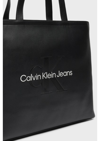 Calvin Klein Logolu Büyük Çanta K60K61222201R Kadın Çanta K60K612222 01R