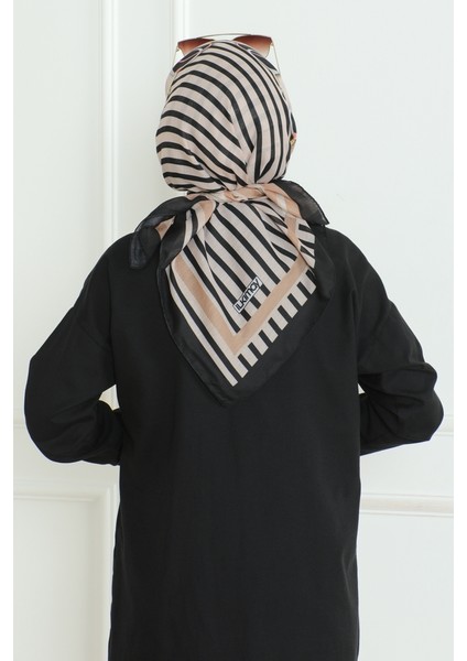 Ava Desenli Soft Eşarp 1176 - Siyah