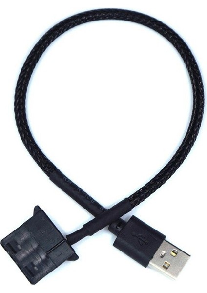4pin Fan USB Adaptör Kabloları 4pin Bilgisayar Pc Fan Güç Kablosu Konnektör Adaptörü Pvc Bağlantı Siyah (Yurt Dışından)