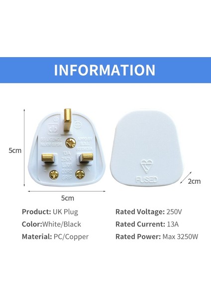 Adet Ingiltere Elektrik Fişi 13A 250V 3 Pinli Kablolama Montaj Fişleri Yüksek Kalite Ingiltere Dubai Singapur Adaptörü Çıkarılabilir Priz (Yurt Dışından) fırsatları