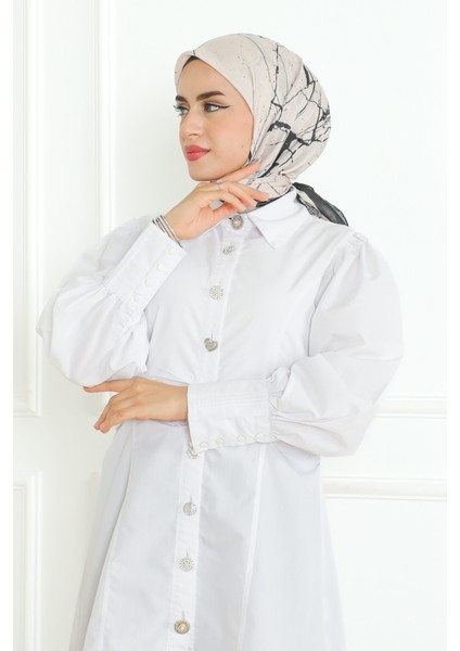 Celine Desenli Soft Eşarp 1182 - Bej