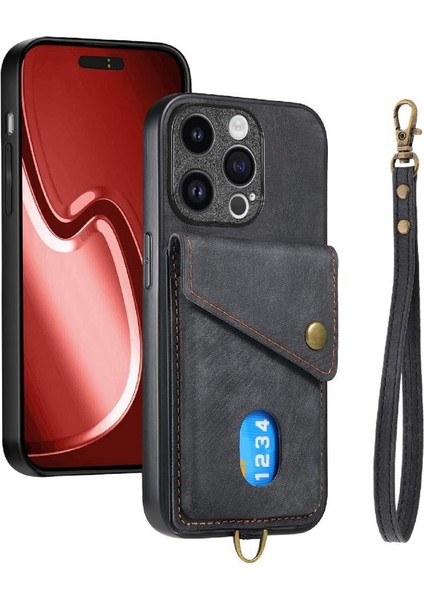 IPhone 15 Için Kılıf Pro Ayrılabilir Kordon Kart Yuvası Çok Fonksiyonlu (Yurt Dışından)
