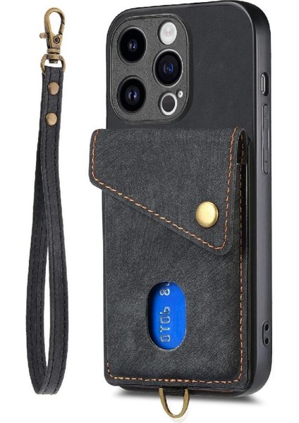IPhone 15 Için Kılıf Pro Ayrılabilir Kordon Kart Yuvası Çok Fonksiyonlu (Yurt Dışından)