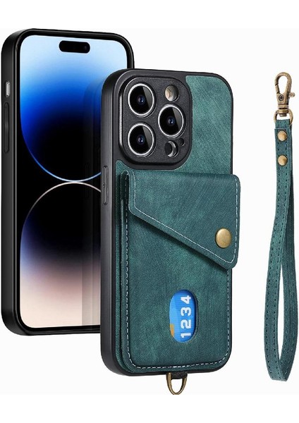 IPhone 14 Için Kılıf Pro Çok Fonksiyonlu Manyetik Kapatma Premium Deri (Yurt Dışından)