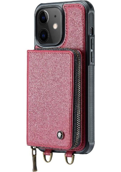IPhone 12 Için Şık ve Fonksiyonel Cüzdan Çift Kayış Rfıd Engelleme (Yurt Dışından)