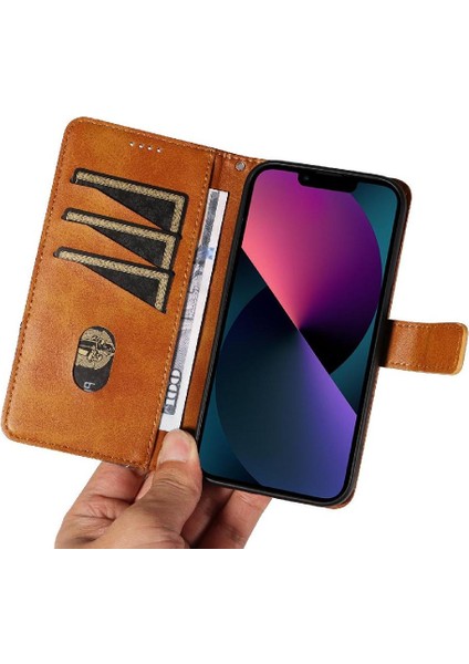 IPhone 13 Mini ve Kart Yuvası Deri Telefon Koruma Kılıfı Için Flip Case (Yurt Dışından)
