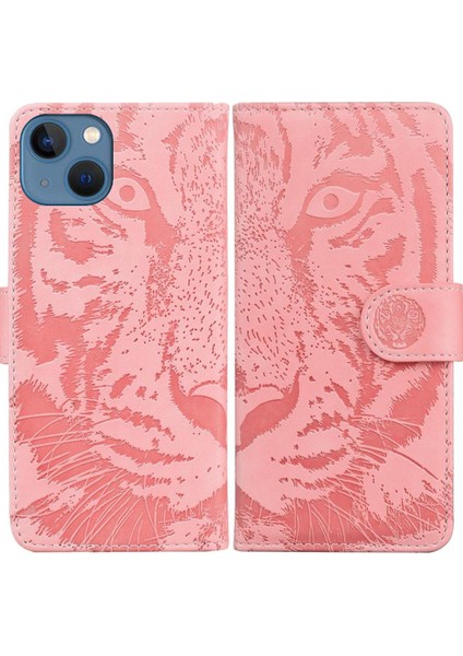 IPhone 13 Için Flip Case Mini Deri Cüzdan Kabartmalı Sevimli Kaplan Kickstand (Yurt Dışından)