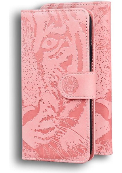 IPhone 13 Için Flip Case Mini Deri Cüzdan Kabartmalı Sevimli Kaplan Kickstand (Yurt Dışından)