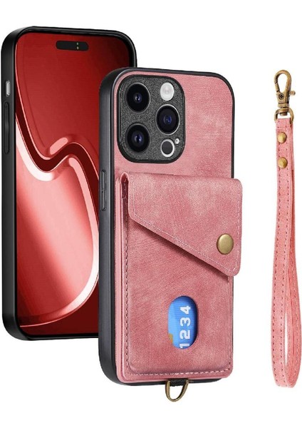 IPhone 15 Için Kılıf Pro Ayrılabilir Kordon Kart Yuvası Çok Fonksiyonlu (Yurt Dışından)
