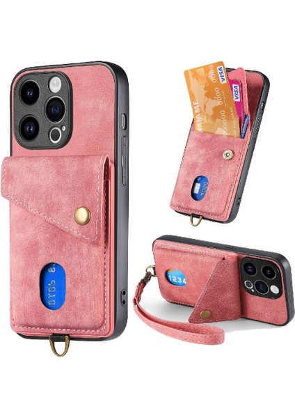 IPhone 15 Için Kılıf Pro Ayrılabilir Kordon Kart Yuvası Çok Fonksiyonlu (Yurt Dışından)