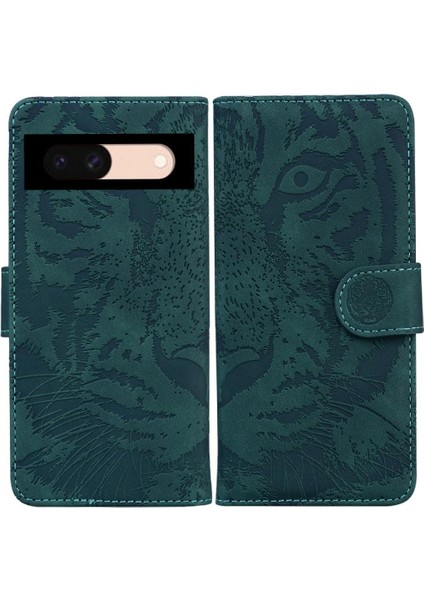 Google Piksel 8A Kabartmalı Sevimli Kaplan Kickstand Koruyucu Için Flip Case (Yurt Dışından)
