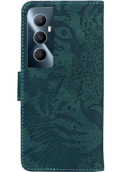 Realme C65 4g Kickstand Koruyucu Kabartmalı Sevimli Kaplan Için Flip Case (Yurt Dışından)