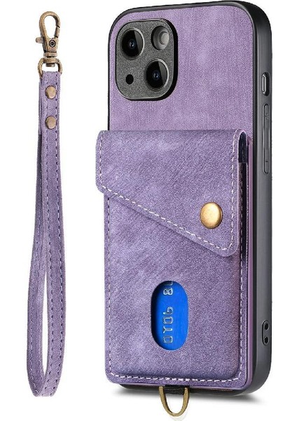 IPhone 15 Için Kılıf Artı Manyetik Kapatma Çok Fonksiyonlu Kart Yuvası Prim (Yurt Dışından)