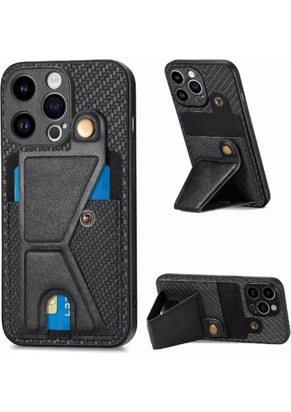 IPhone 15 Için Kılıf Pro Max Standı Fonksiyonu Kart Sahibi Manyetik Tasarım (Yurt Dışından)