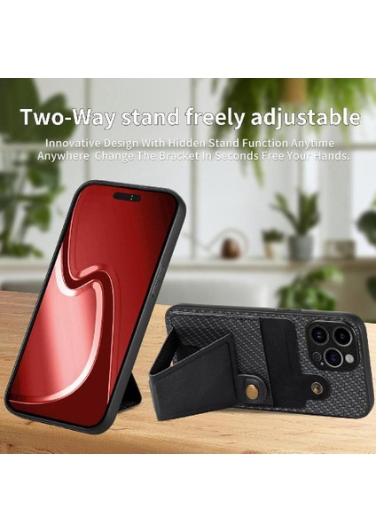 IPhone 15 Için Kılıf Pro Max Standı Fonksiyonu Kart Sahibi Manyetik Tasarım (Yurt Dışından)