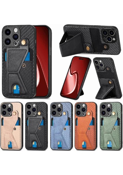 IPhone 15 Için Kılıf Pro Max Standı Fonksiyonu Kart Sahibi Manyetik Tasarım (Yurt Dışından)